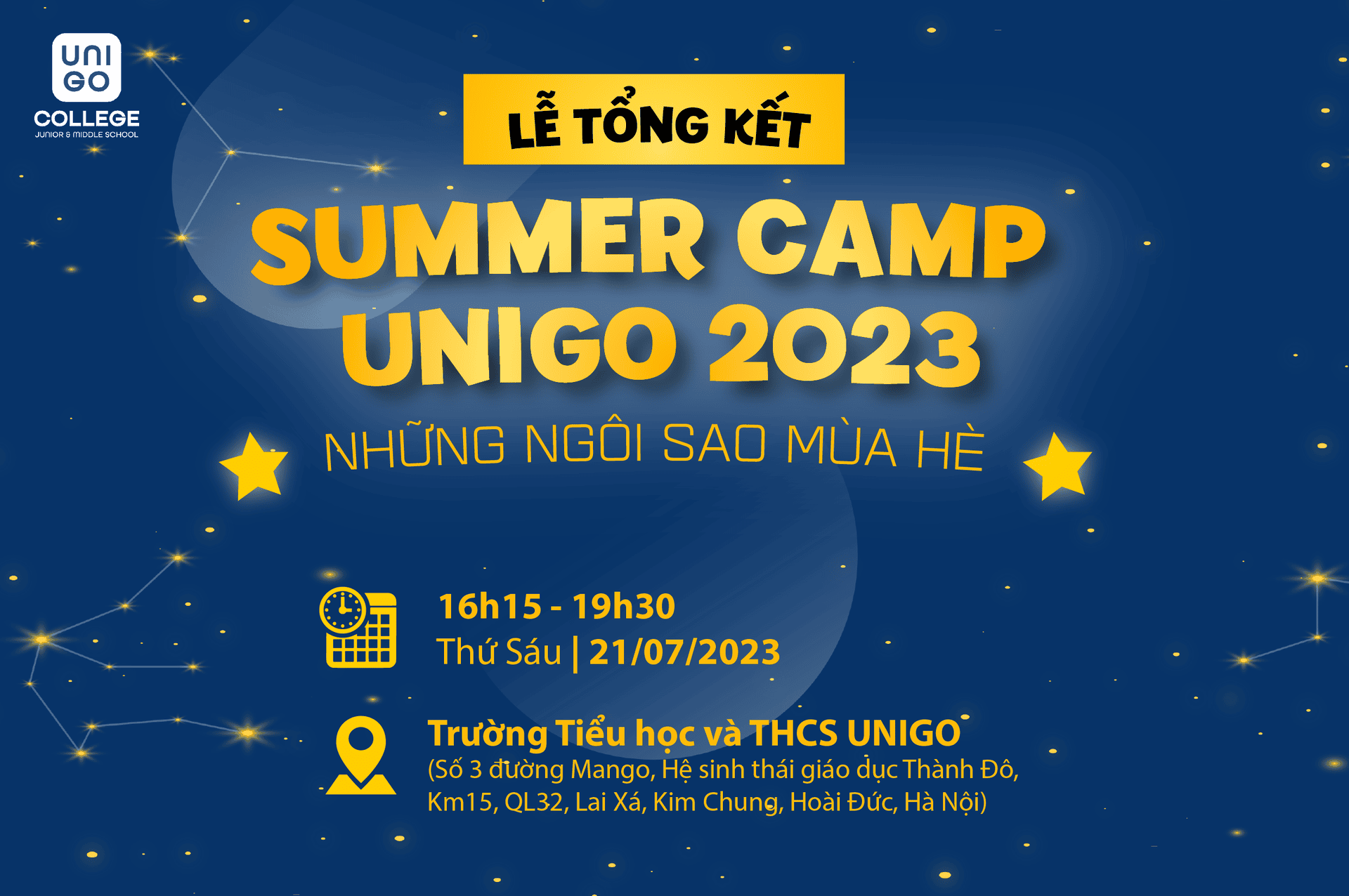 Lễ tổng kết SUMMER CAMP UNIGO 2023 - Những ngôi sao mùa hè